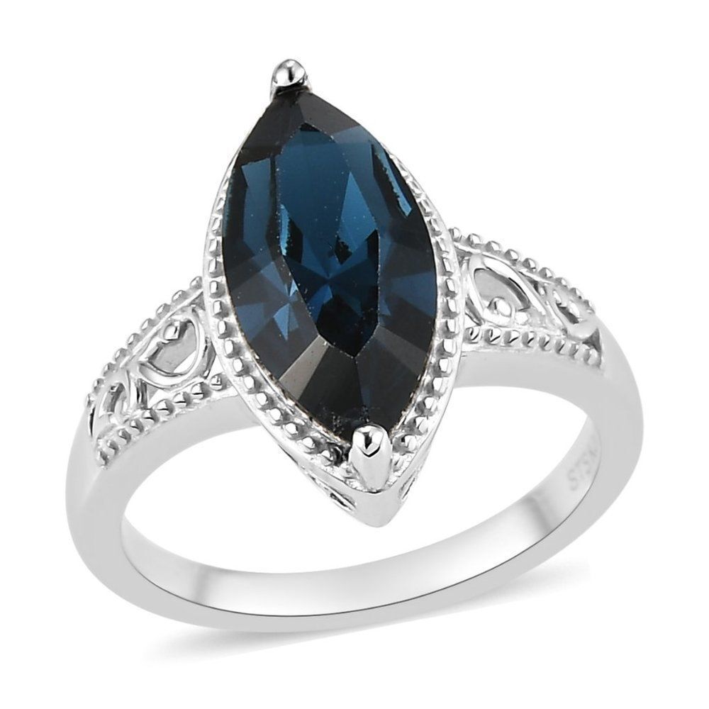 Montana Crystal Solitaire Ring in Platinum Bond Size (9)